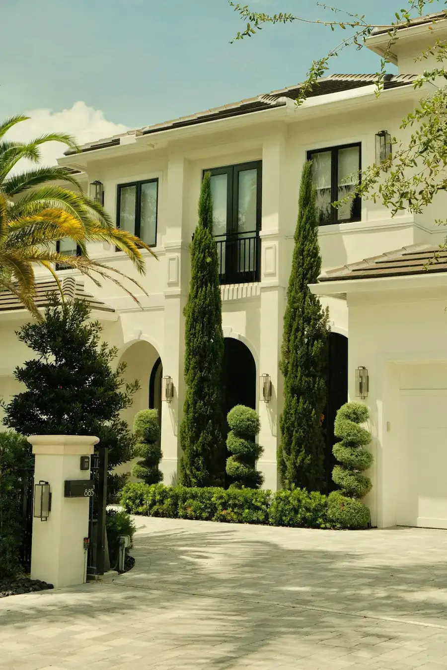 Florida home with palm trees
